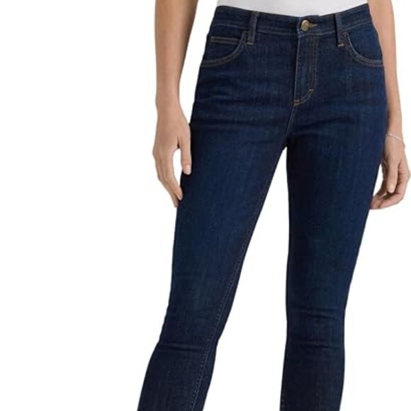 LEE Women's Legendary Mid Rise Skinny Jean Sz 16 Short  Dark Strides - Picture 4 of 12